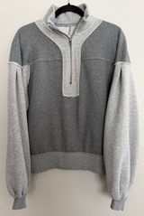 We The Free x Free People Kassey Half Zip Sweatshirt Two Tone Gray Size Small Photo 0