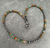 Handmade 16” Navajo Style Sterling Silver Pearls Necklace Photo 0