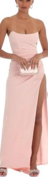 Lucy in the sky pink strapless maxi dress Photo 0