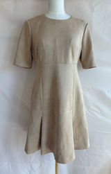 Calvin Klein Beige Faux Suede Fit and Flare Dress Size 8 Photo 0