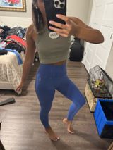 FREE PEOPLE Blue High-Waist Seamless Leggings Photo 0