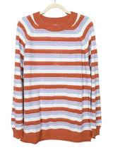 Pastel Stripe Pointelle Lightweight Knit Sweater Coastal Grandma Boho Size M NWT Photo 0