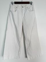7 For All Mankind‎ White Cropped Wide Leg Jeans High Rise Size 28 Photo 0