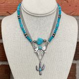 Bow Necklace Set with Turquoise & Navajo Style Pearls Photo 0