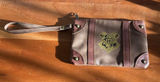 Harry Potter Hogwarts Crest Trunk Style Wristlet Pouch Brown Faux Leather‎ Bag Photo 0