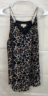 LOFT women's leopard animal print v-neck loose relaxed lined blouse tank top M Photo 0
