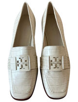 Tory Burch Georgia‎ Croc Embossed Ivory Loafers Size 7 Photo 0