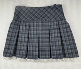 Plaid Academia Coquette Lace Mini Skirt XS Whimsigoth Photo 0