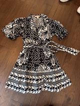 Band of the Free Black & White Floral Polka Dot Dress Size Small - C11-719 Photo 0