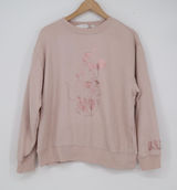 Gap x Disney Minnie Mouse Sweatshirt Womens Medium Pink Rose Gold Metallic Logo Photo 0