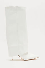 White Heeled Boots Size 7.5 Photo 0