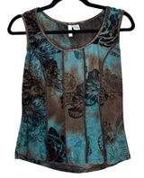 Sami & Jo Y2K 90s Velvet Floral Gothic Grunge Moody Sleeveless Blouse Size Medium Photo 0
