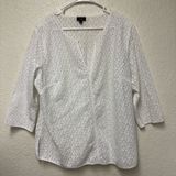 TALBOTS Woman White Eyelet Blouse Photo 0