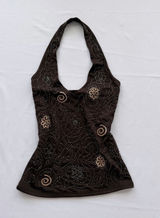 Halter beaded top Brown Photo 0