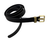 Nordstrom Belt Womens XL Black Trouser Fit Skinny Leather Gold Buckle Accessory Photo 0