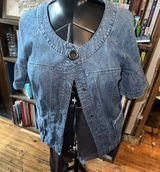 DKNY jeans vintage denim snap M short sleeve shirt Photo 0