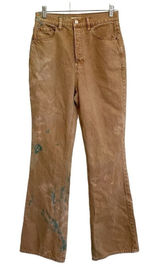 PacSun‎ High Rise Bootcut Jeans Tan Brown Teal Tie Dye Button Fly Womens 27 Photo 0