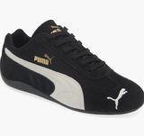 Puma Black Suede Lace-Up Sneakers with White Logo Photo 0