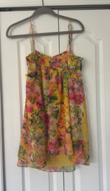 Yellow Floral mini dress Size M Photo 0