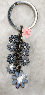 Vintage Coach y2k Blue Daisy Bag Charm Key Fob Photo 0