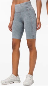 Lululemon Fast and Free Shorts 10" Ice Dye Asphalt Grey Womens 6 Running Bike Photo 0