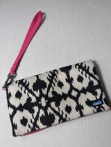 Kavu Big Spender Fold Canvas Wallet Wristlet Pocket Clutch Ink Blot Pink Photo 0
