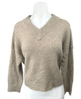 Abercrombie & Fitch Women's Tan Wool V-neck Long Sleeve Pullover Sweater Top S Photo 0