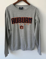 J America Auburn Tigers Women's Crewneck Sweatshirt Gray Sz Large‎ Embroidered Photo 0