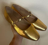 Franco Sarto Valie Mary Jane Faux Leather flats in gold WOMENS 10 Photo 0
