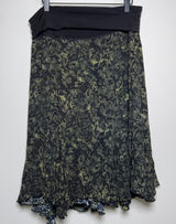 VTG 90s Women Whimsigoth Reversible Skirt XL Black Green Floral Paisley Fairy Photo 0