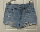 Levi’s 501 distressed light wash Jean‎ shorts denim size 31 Photo 0
