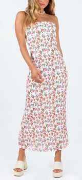 Princess Polly Tiarna Strapless Midi Dress Floral Size US 0 Wedding Guest‎ Photo 0