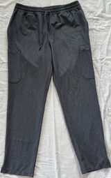 Jaanuu‎ Women's Gray Cargo Scrub Pants Size L Drawstring Waist Photo 0