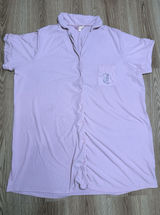 Juicy Couture Sleepwear Womens 2X Pink Ribbed Rhinestone Button Pajama Top Photo 0