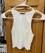 Womens White Halter Top Photo 0