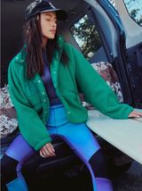 Free People FP Movement Hit The Slopes Fleece Jacket in Green Glow Photo 0