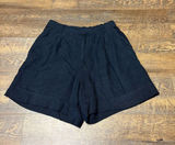 Abercrombie & Fitch Lined Black Linen Blend Pleated Shorts Women's Small Pockets Photo 0