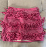 Sincerely Jules Pink faux leather fringe skirt Photo 0