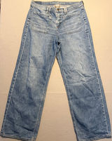 American Eagle 90s Wide Leg Patch Pocket Denim Jeans Blue Women Size 10 Regular Photo 0