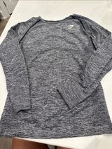 Gymshark vital seamless long sleeve shirt marled gray and black size large Photo 0