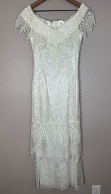 Loralie Original Vintage 90’s Off The Shoulder Lace Wedding Dress White size 4 Photo 0