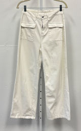 Dokotoo Womens Size 8 Off White Wide Leg Utility Cargo Pants High Rise Denim Photo 0