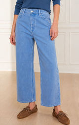 Free People We The Free Deep Trance Dropped Barrel Jeans Size 27 Ocean Blue Wash Photo 0