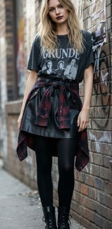 ZARA Faux Leather‎ Belted Mini Skirt Women's Size M Black Moto Chic Photo 0