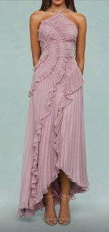 Dusty Pink Ruffle Dress Photo 0