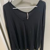 Free People Women Tunic Top Sz S Black Moonshine V Neck Oversized Viscose Photo 0
