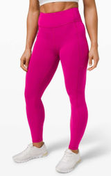 Lululemon Invigorate High Rise Leggings Pockets Size 4 Pink Yoga Workout Gym Photo 0