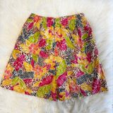 Vintage Gator of Florida Tropical Floral Cotton Shorts Pink Yellow Large USA Photo 0