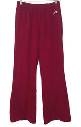 PINK Victoria's Secret Red Wide Leg Sweatpants I Heart U Heart Patch Small Photo 0
