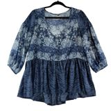 Anthropologie Ecote M Medium Peasant‎ Top Flowy Floral Print Blouse Oversized Photo 0